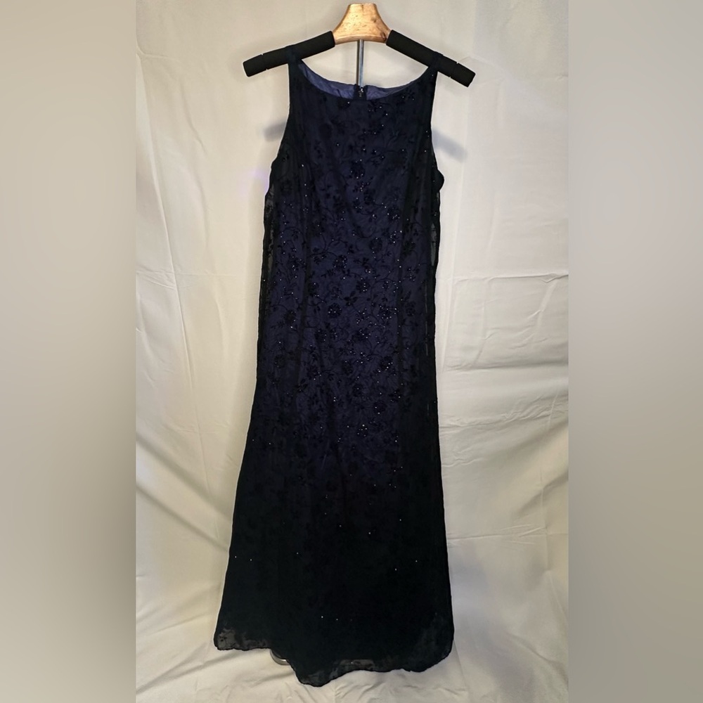Betsy & Adam Midnight Purple Floral Dress